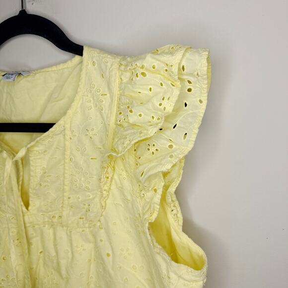 J.Crew Women’s‎ Size 14 Sunshine Yellow Mini Dress Flutter Sleeve Summer Breezy - Picture 3 of 12